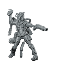 Hexei Ivel Foyl Cyber Terrorist Miniature Sci-Fi Hero Miniature 360 Spin 01