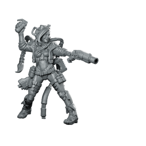 Hexei Ivel Foyl Cyber Terrorist Miniature Sci-Fi Hero Miniature 360 Spin 01