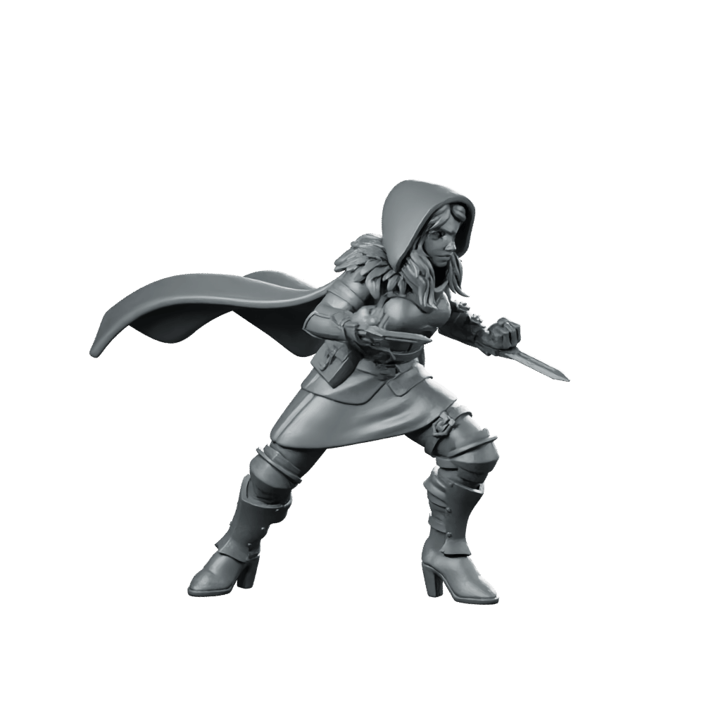 Hidden Daggers Rogue Miniature Hooded Assassin - CastNPlay - We Print Miniatures