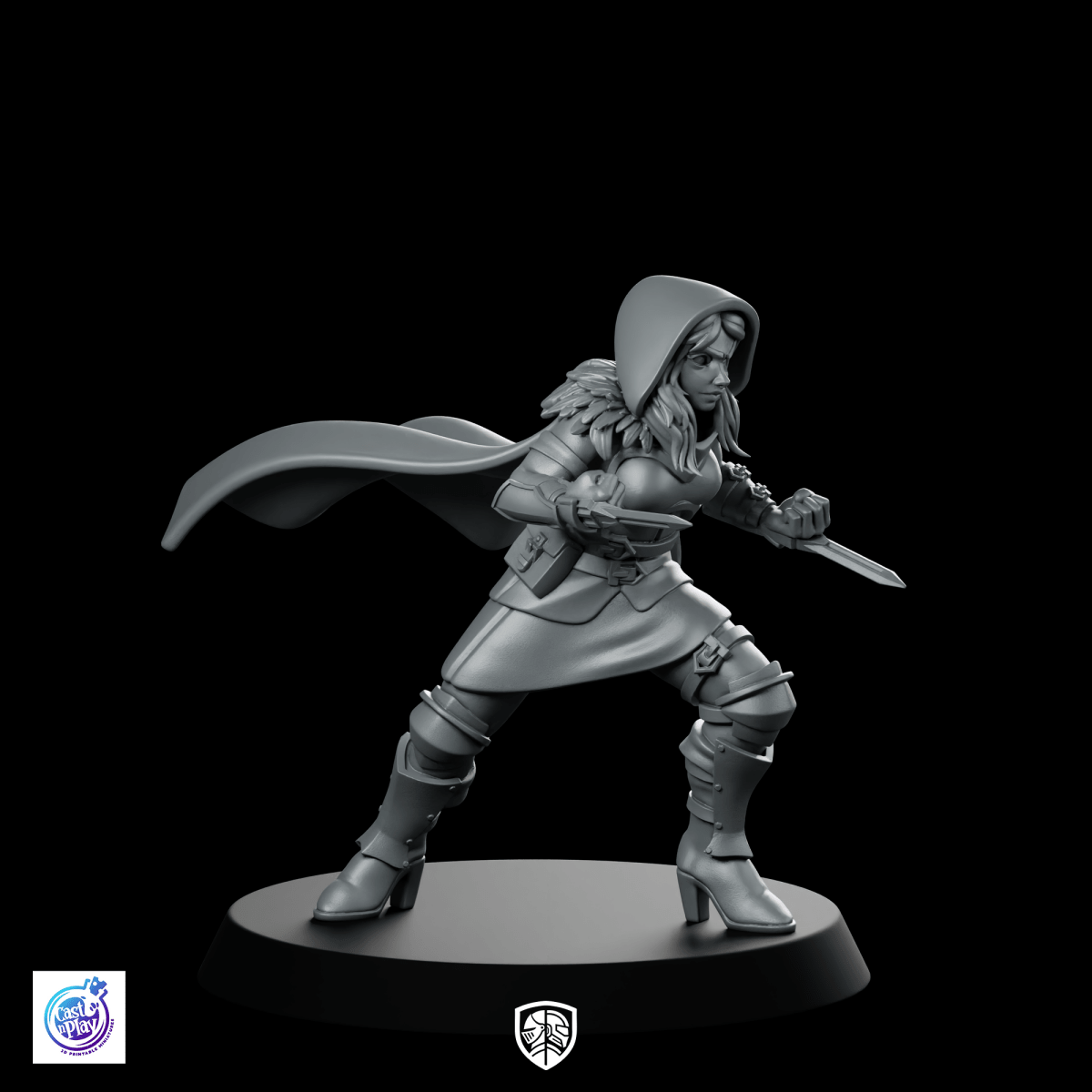 Hidden Daggers Rogue Miniature Hooded Assassin | We Print Miniatures