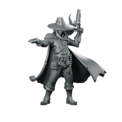 Hideyki Cushing Witch Hunter Miniature Steampunk Gunslinger Revolvers Miniature 360 Spin 01