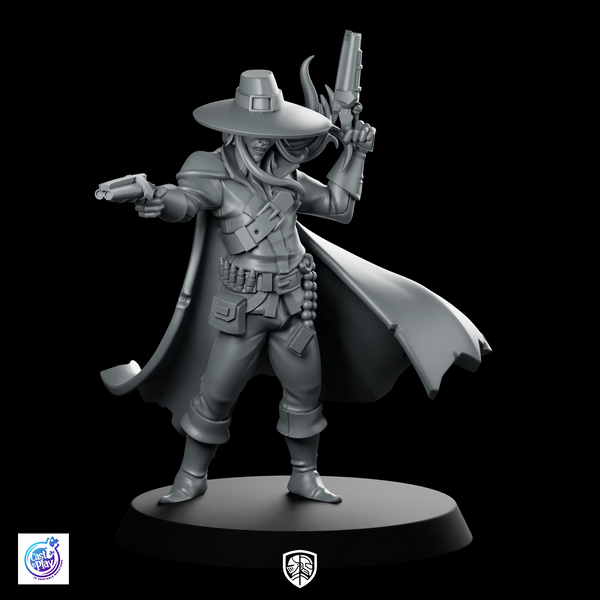 Hideyki Cushing Witch Hunter Miniature Steampunk Gunslinger Revolvers