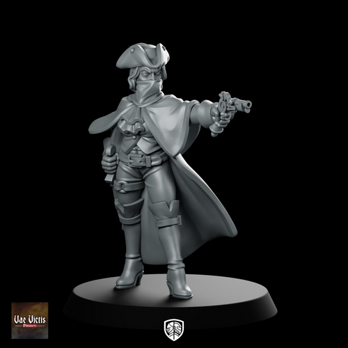 Highway Woman Fantasy Miniature Masked Pistol Outlaw Rogue