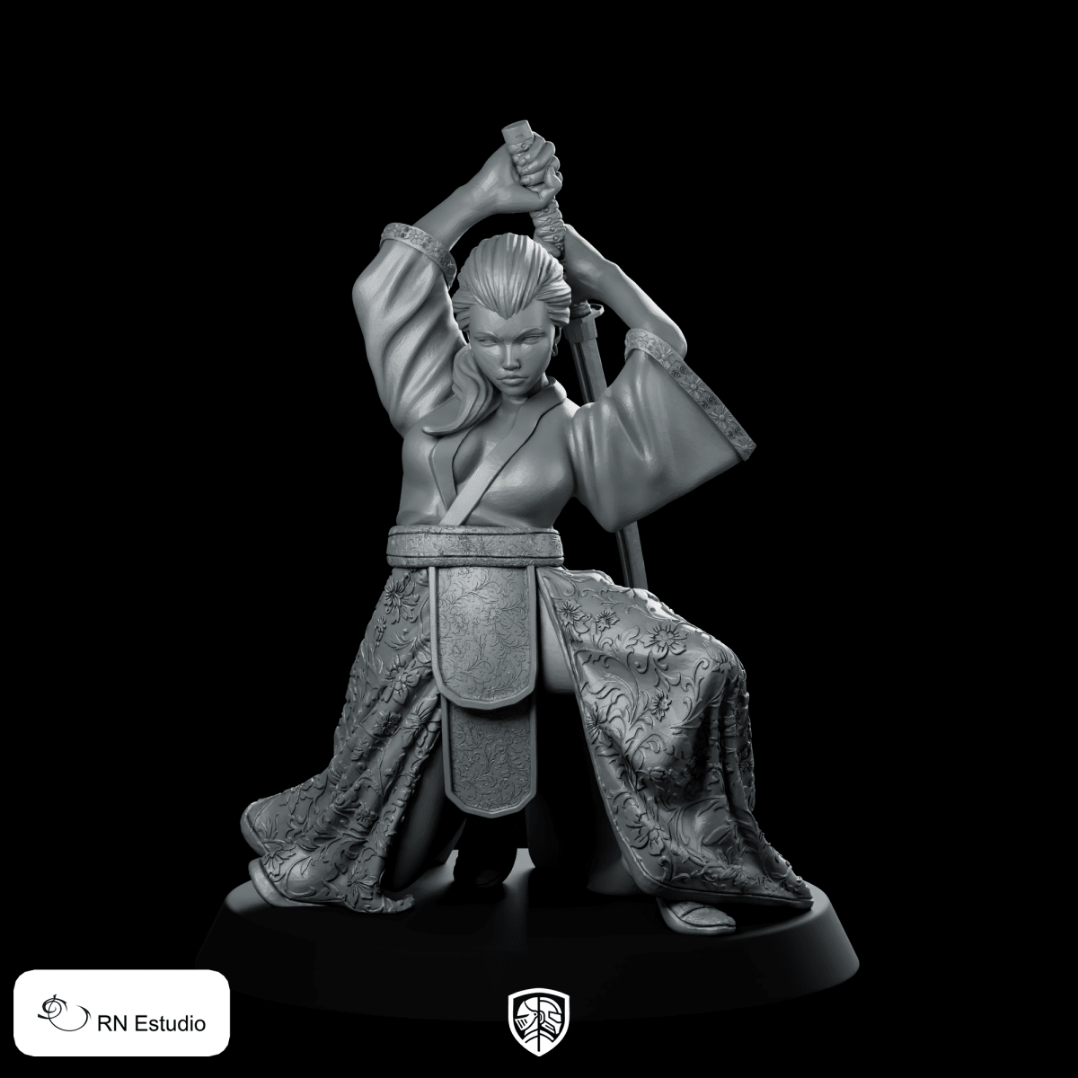 Hikaru Samurai Miniature Female Katana Assassin Tabletop - RN Estudio - We Print Miniatures