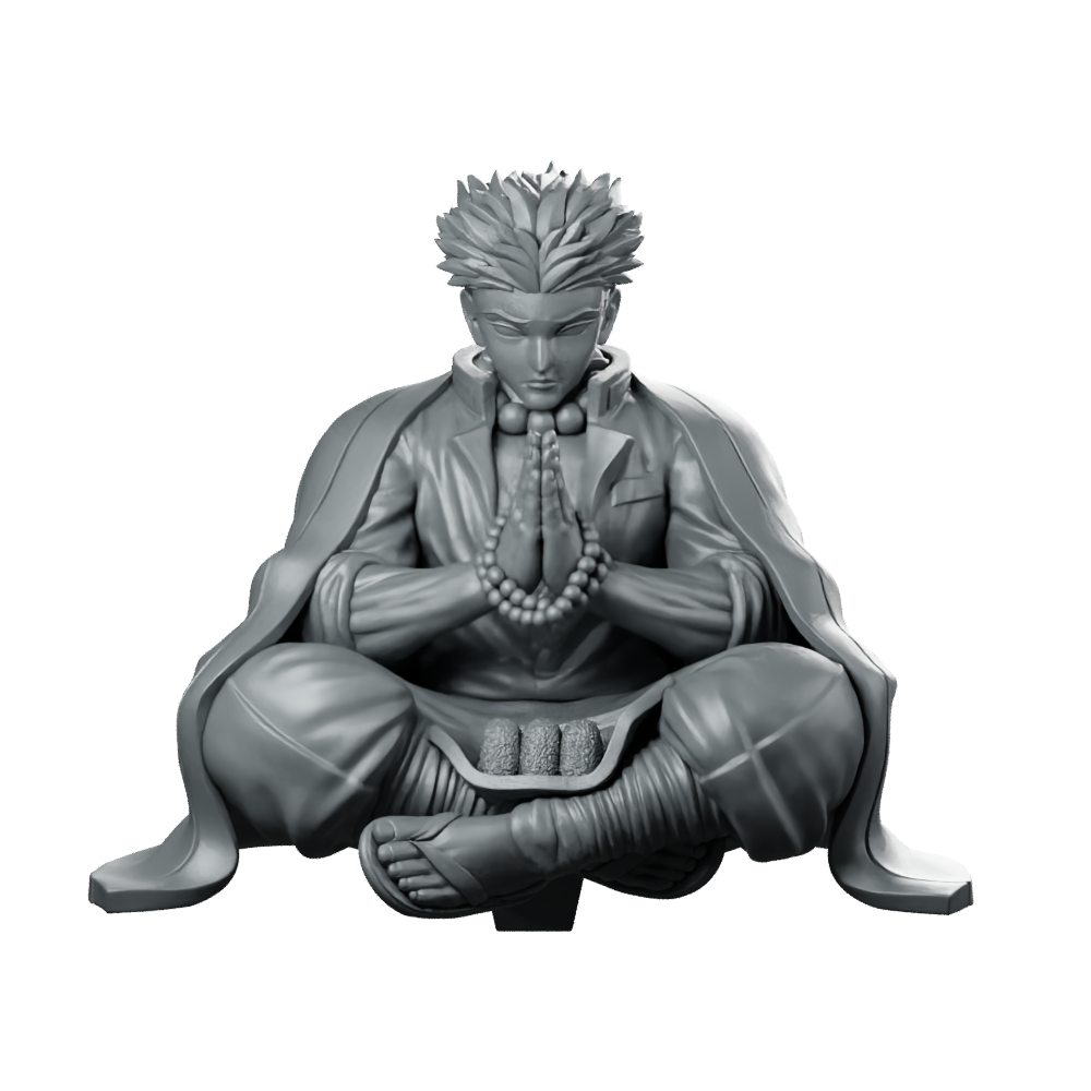 Gyomei Himejima Miniature Meditating Anime Hero Figure Miniature 360 Spin 01