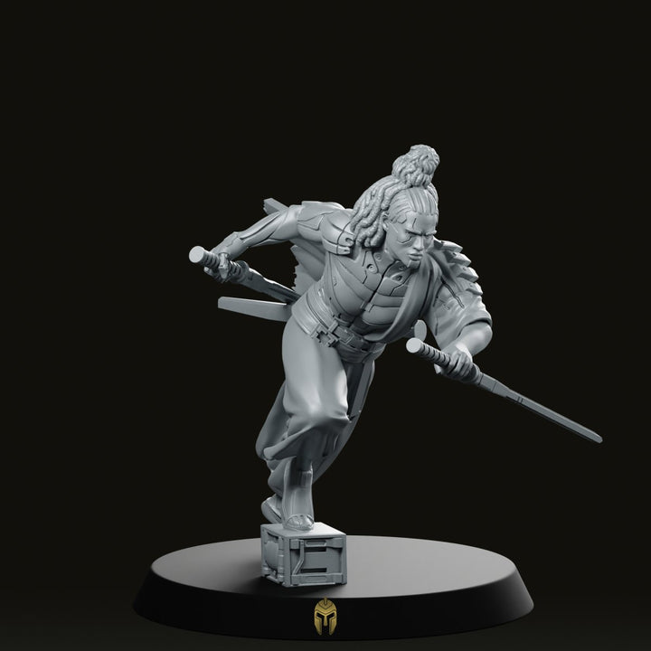 Hiro 02 Cyberpunk Miniature Dynamic Katana Warrior
