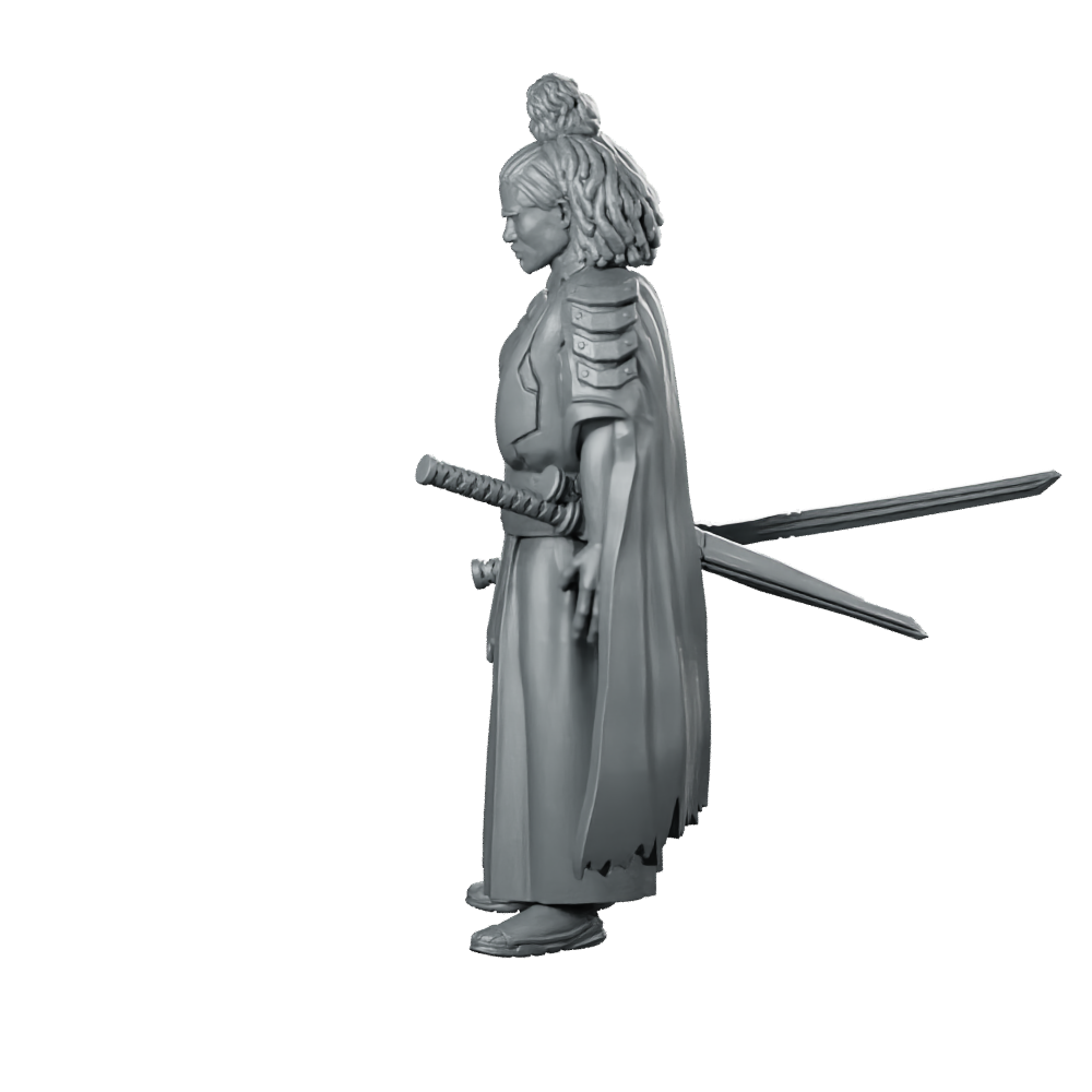 Hiro 01 Cyberpunk Miniature Futuristic Warrior Operative Miniature 360 Spin 01