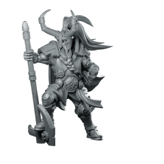 Holding Axe Miniature Armored Barbarian Warrior Horned - CastNPlay - We Print Miniatures