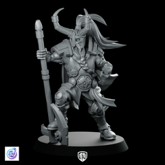 Holding Axe Miniature Armored Barbarian Warrior Horned - CastNPlay - We Print Miniatures