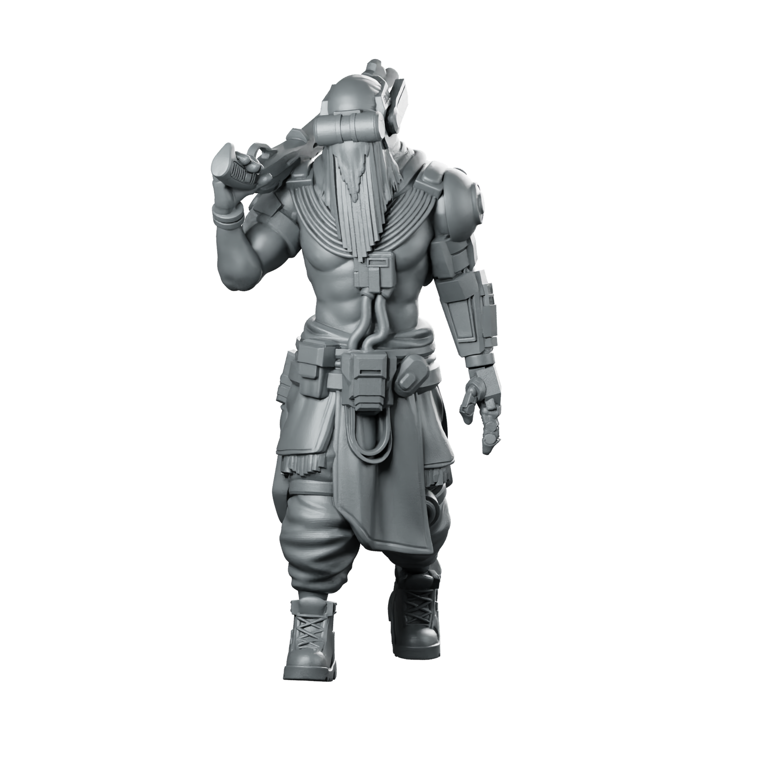 Hollow Skull 7V1 Miniature Sci Fi Mercenary Miniature 360 Spin 01