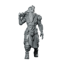 Hollow Skull 7V1 Miniature Sci Fi Mercenary Miniature 360 Spin 01