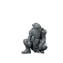 Hollow Skull 7V2 Miniature Crouching Sci Fi Miniature 360 Spin 01