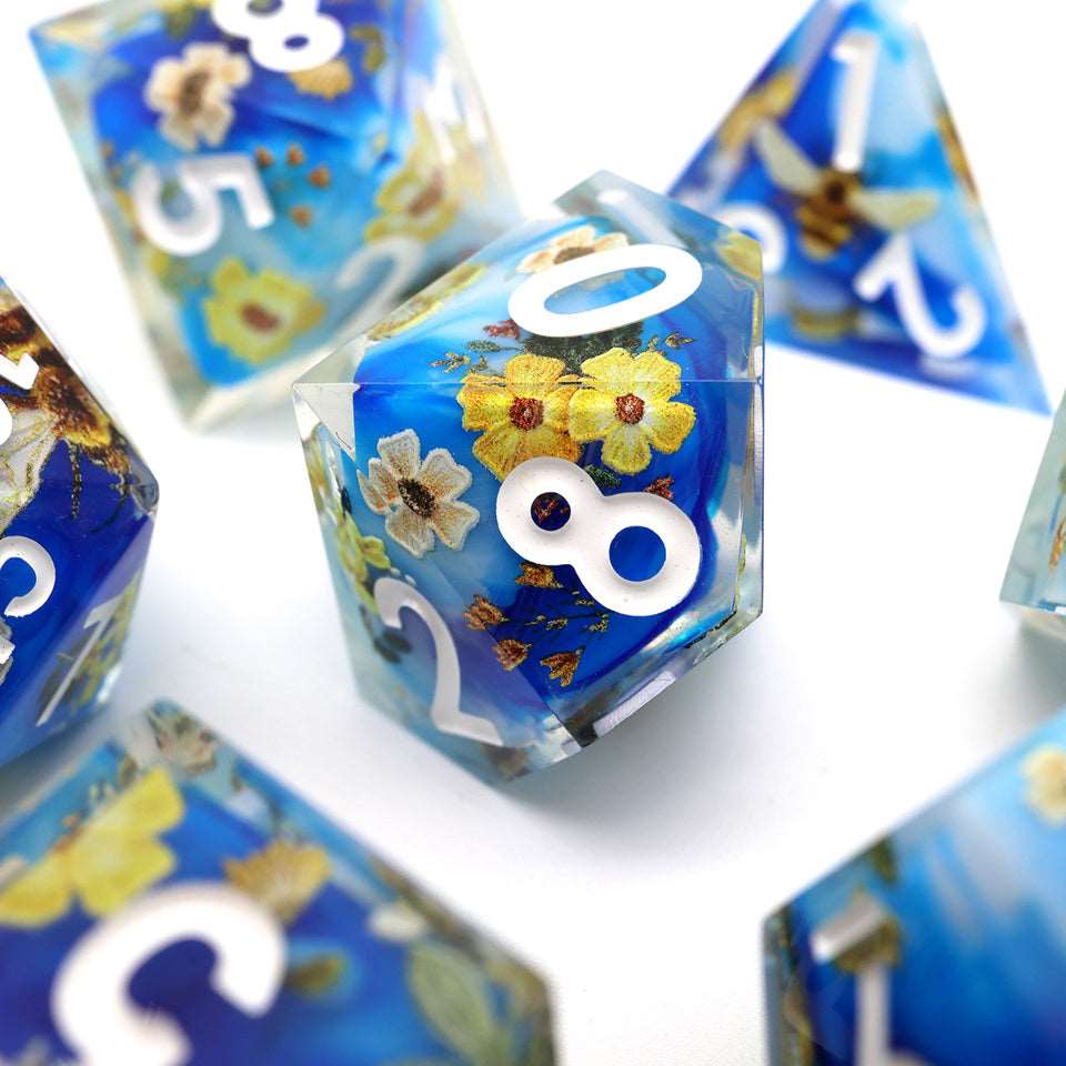 Honeyed Horizon | Art Core Dice| 7 Piece Set - Tabletop Dominion - We Print Miniatures