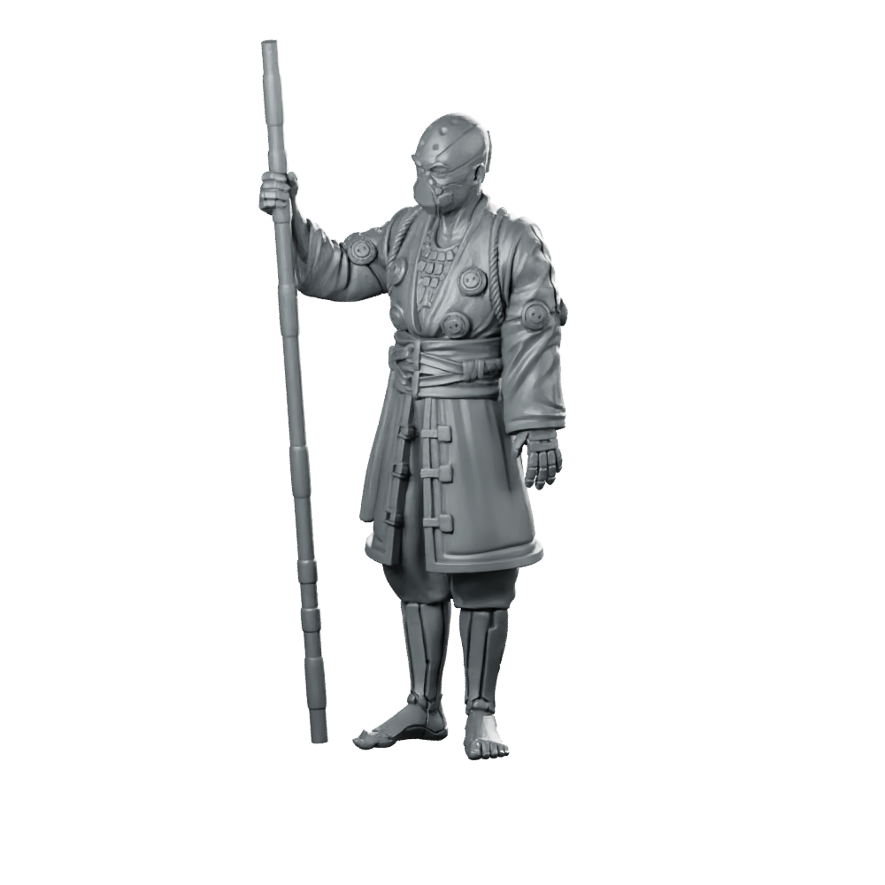 Hong Yuan 1 Cyberpunk Miniature Tactical Commander Staff Miniature 360 Spin 01