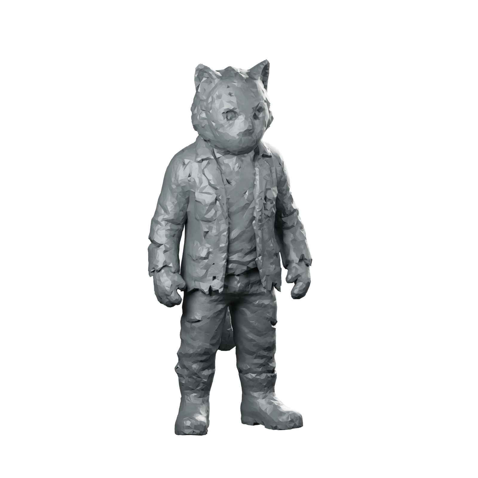 Horror Cat Character 3D Model Miniature Tabaxi Miniature 360 Spin 01