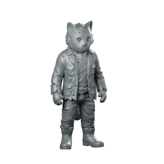 Horror Cat Character 3D Model Miniature Tabaxi Miniature 360 Spin 01