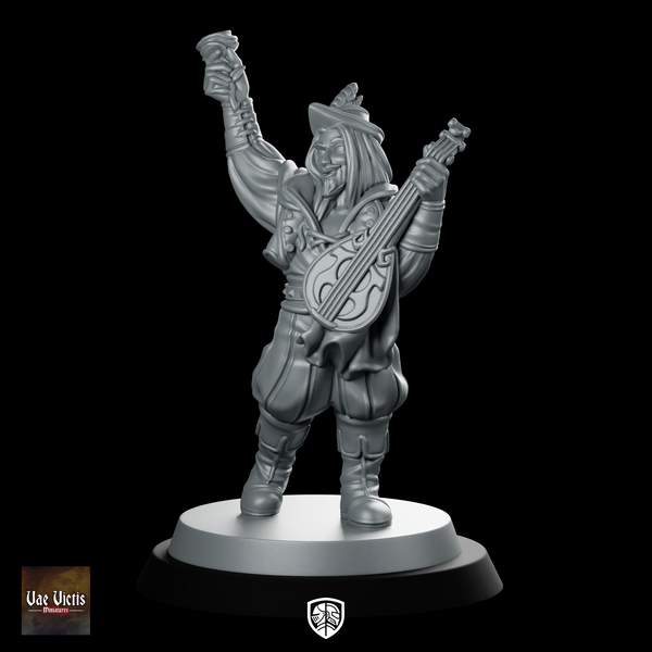 Human Bard Miniature Lute Musician RPG Character