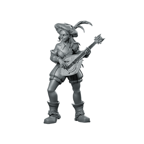 Human Bard with Lute Miniature Female DnD Character - CastNPlay - We Print Miniatures