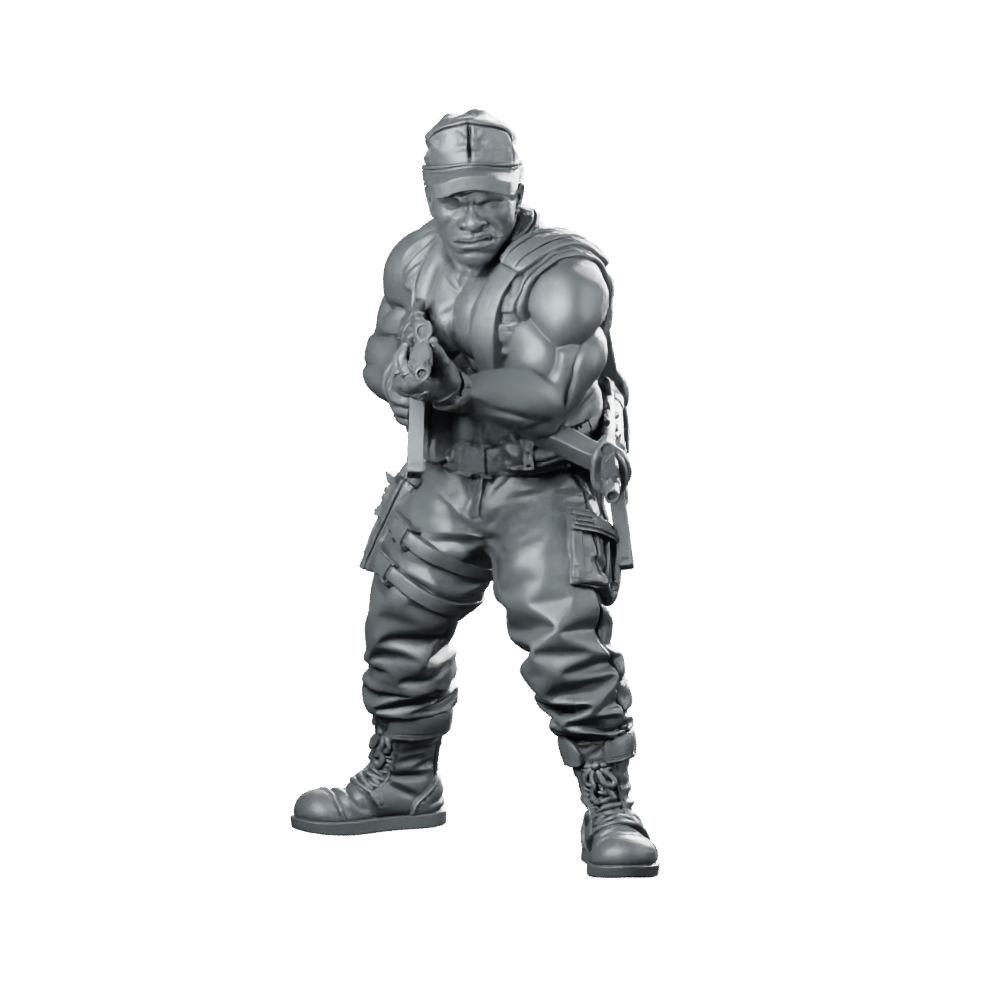 Colemin Abrahan with Machinegun Miniature Sci-Fi Heavy Gunner Miniature 360 Spin 01