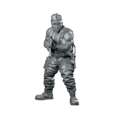 Colemin Abrahan with Machinegun Miniature Sci-Fi Heavy Gunner Miniature 360 Spin 01