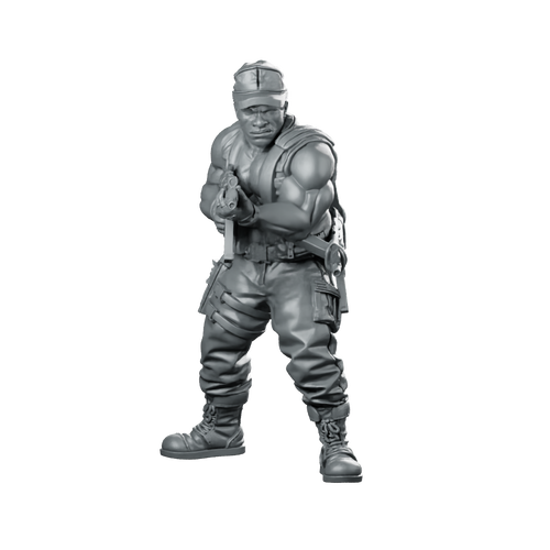 Colemin Abrahan with Machinegun Miniature Sci-Fi Heavy Gunner Miniature 360 Spin 01