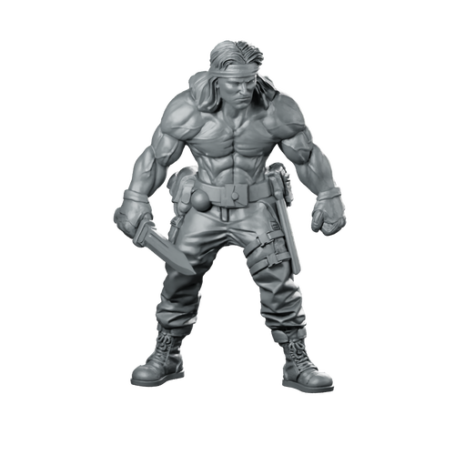 Army Callin Tobs with Knife Miniature Sci-Fi Hero Miniature 360 Spin 01