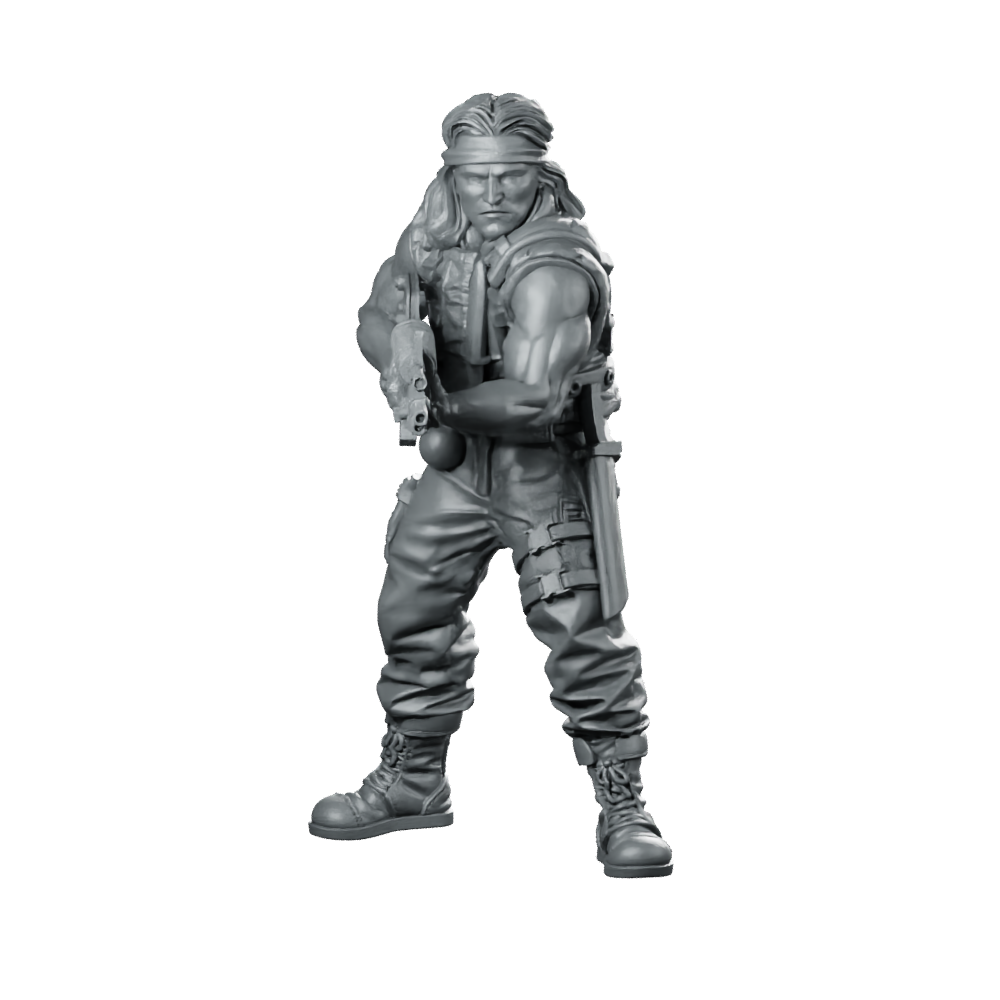 Army Callin Tobs with Assault Rifle Miniature Sci-Fi Miniature 360 Spin 01