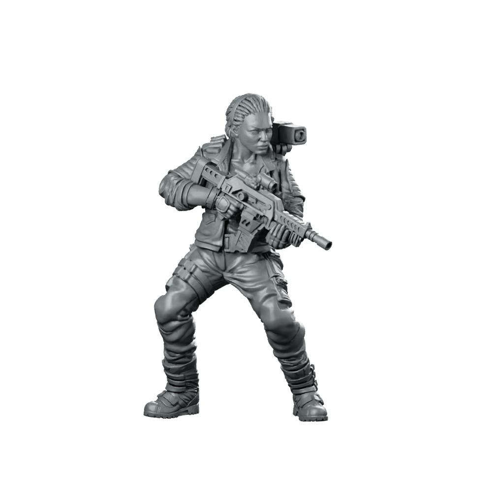 Human Colonial Marine Colonel Eula Hendricks 2 Miniature - Papsikels Miniatures - We Print Miniatures