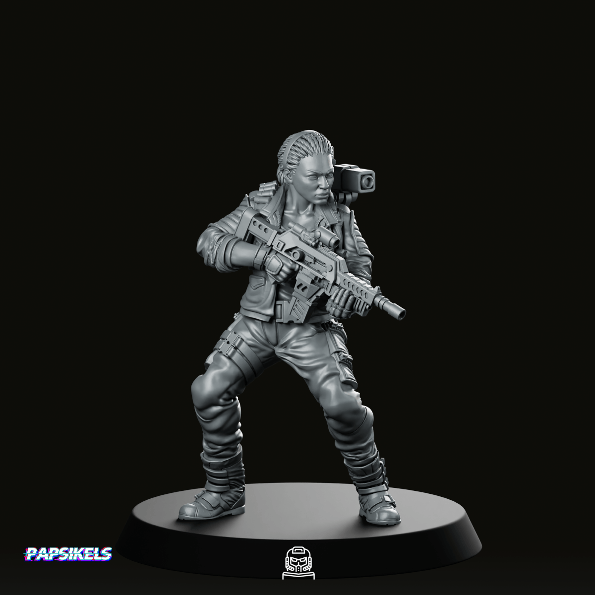 Human Colonial Marine Colonel Eula Hendricks 2 Miniature - Papsikels Miniatures - We Print Miniatures