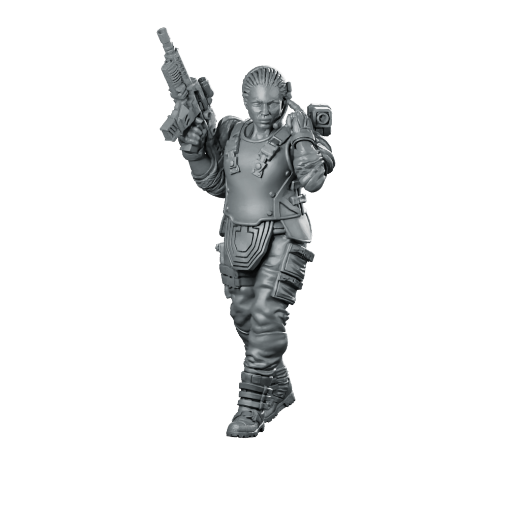Human Colonial Marine Colonel Eula Hendricks 3 Miniature - Papsikels Miniatures - We Print Miniatures
