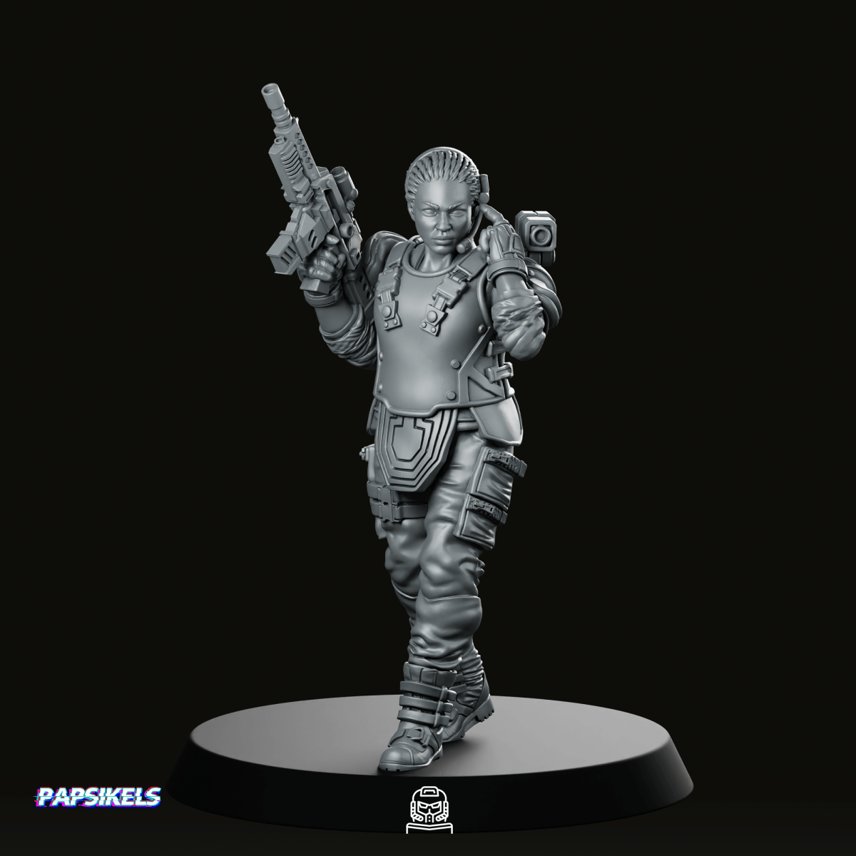 Human Colonial Marine Colonel Eula Hendricks 3 Miniature - Papsikels Miniatures - We Print Miniatures