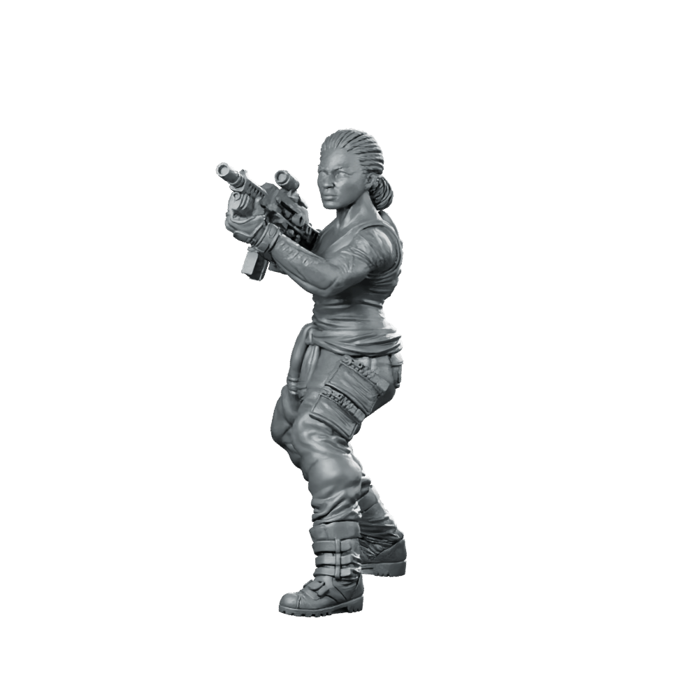 Human Colonial Marine Colonel Eula Hendricks 4 Miniature - Papsikels Miniatures - We Print Miniatures