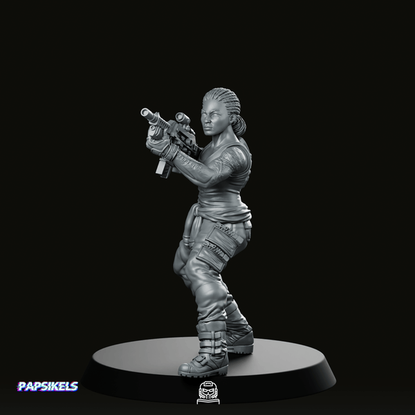 Human Colonial Marine Colonel Eula Hendricks 4 Miniature - Papsikels Miniatures - We Print Miniatures
