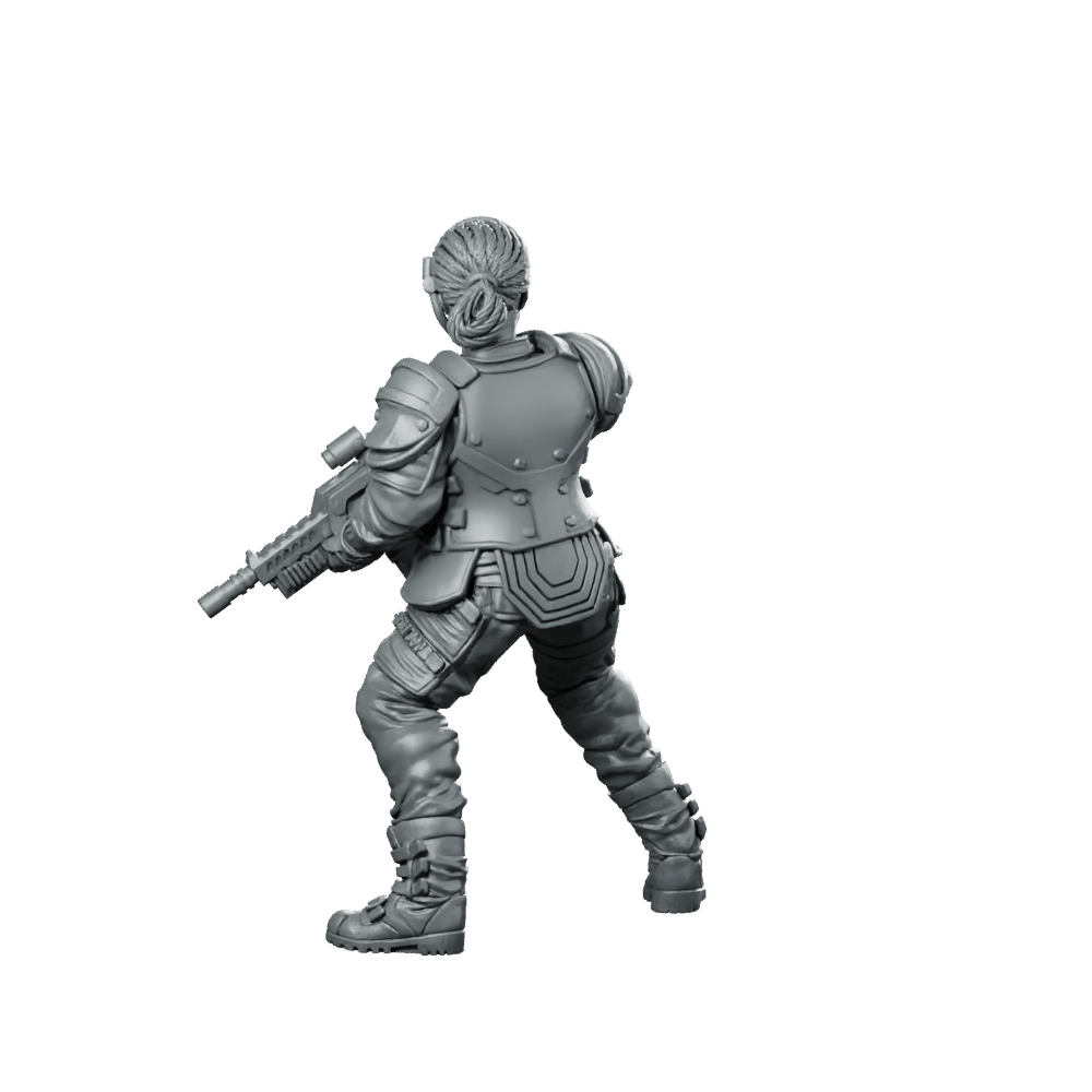 Human Colonial Marine Colonel Eula Hendricks 2 Miniature - Papsikels Miniatures - We Print Miniatures