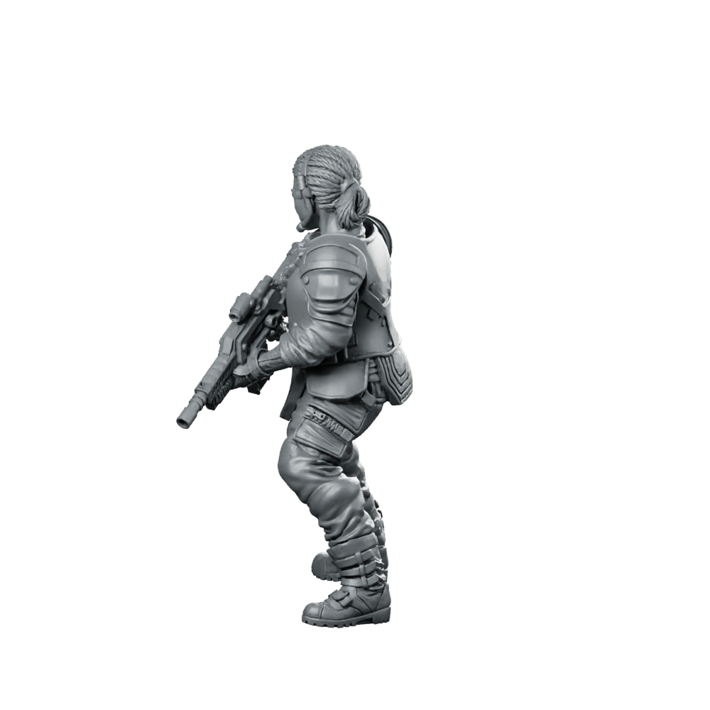 Human Colonial Marine Colonel Eula Hendricks 2 Miniature - Papsikels Miniatures - We Print Miniatures