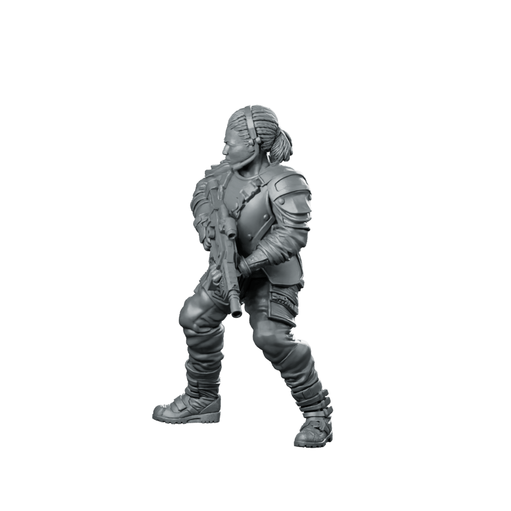 Human Colonial Marine Colonel Eula Hendricks 2 Miniature - Papsikels Miniatures - We Print Miniatures