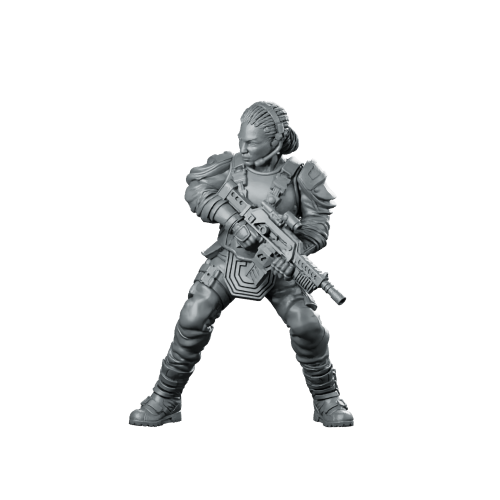 Human Colonial Marine Colonel Eula Hendricks 2 Miniature - Papsikels Miniatures - We Print Miniatures