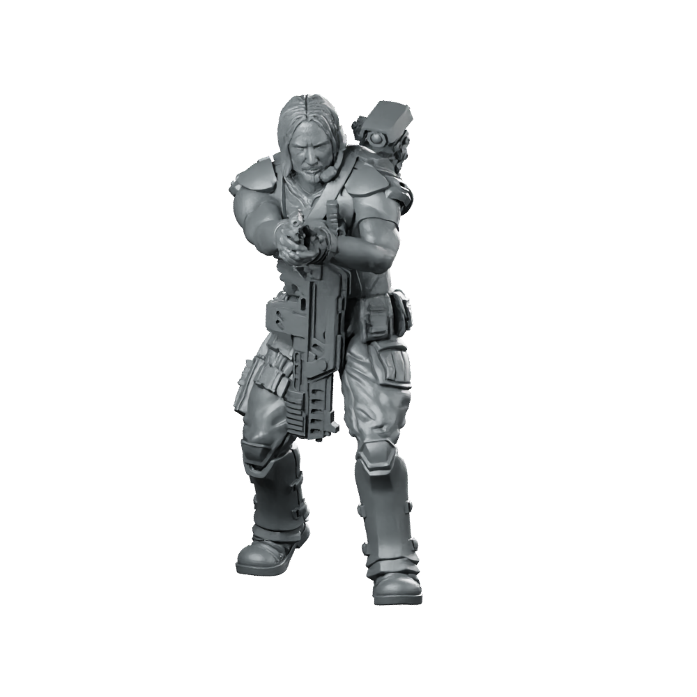 Human Colonial Marine John Winters Miniature Sci-Fi Hero Miniature 360 Spin 01
