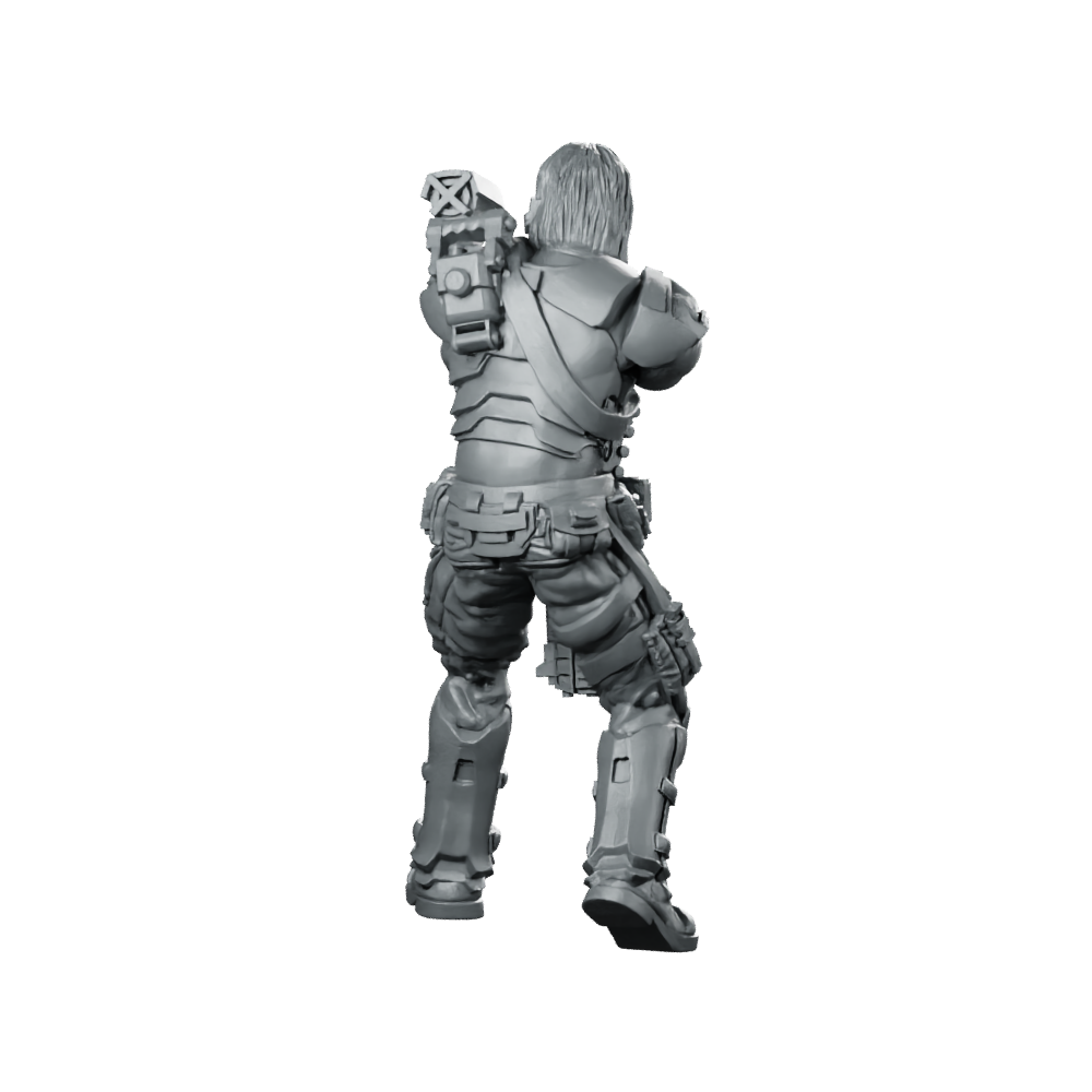 Human Colonial Marine John Winters Miniature Sci-Fi Hero Miniature 360 Spin 05