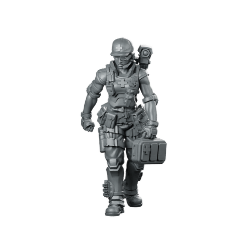 Medic Daniela Bidleman Miniature Sci-Fi Combat Field Miniature 360 Spin 01