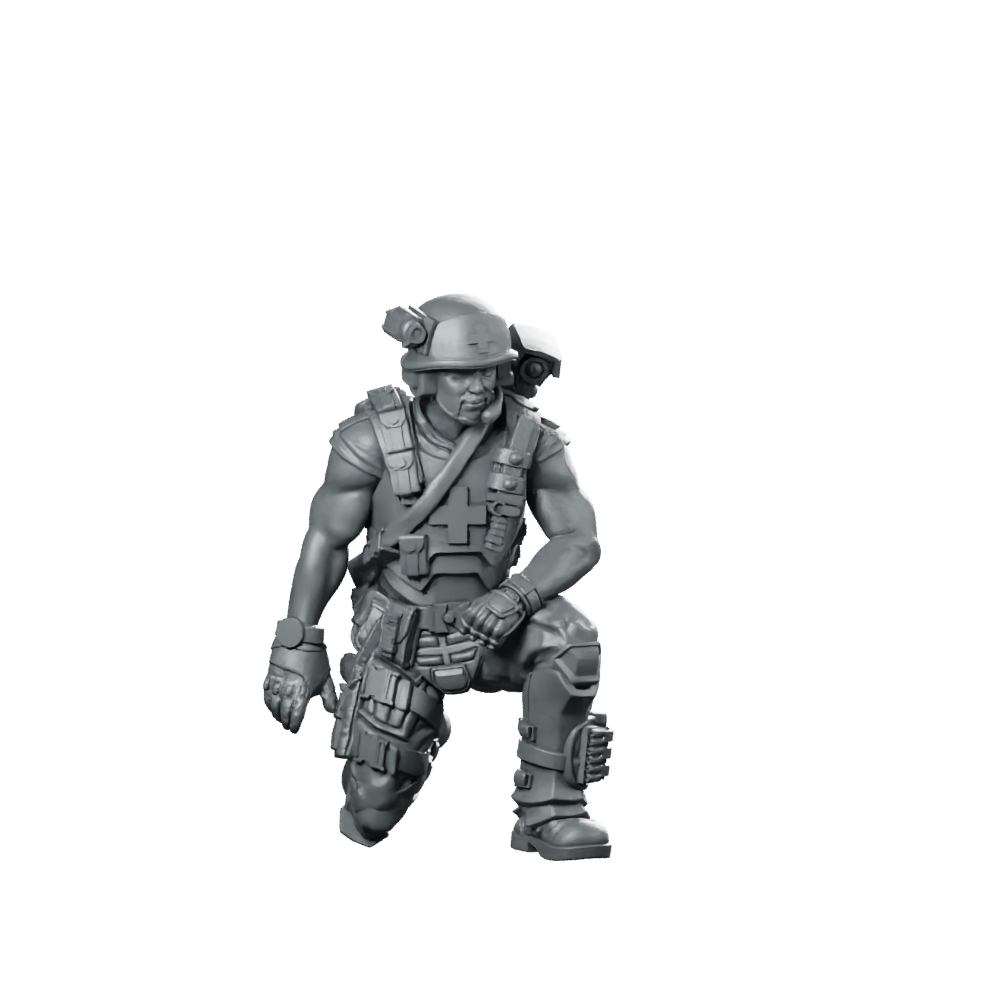 Colonial Medic Greg Hillerman Miniature Sci-Fi Combat Support Miniature 360 Spin 01