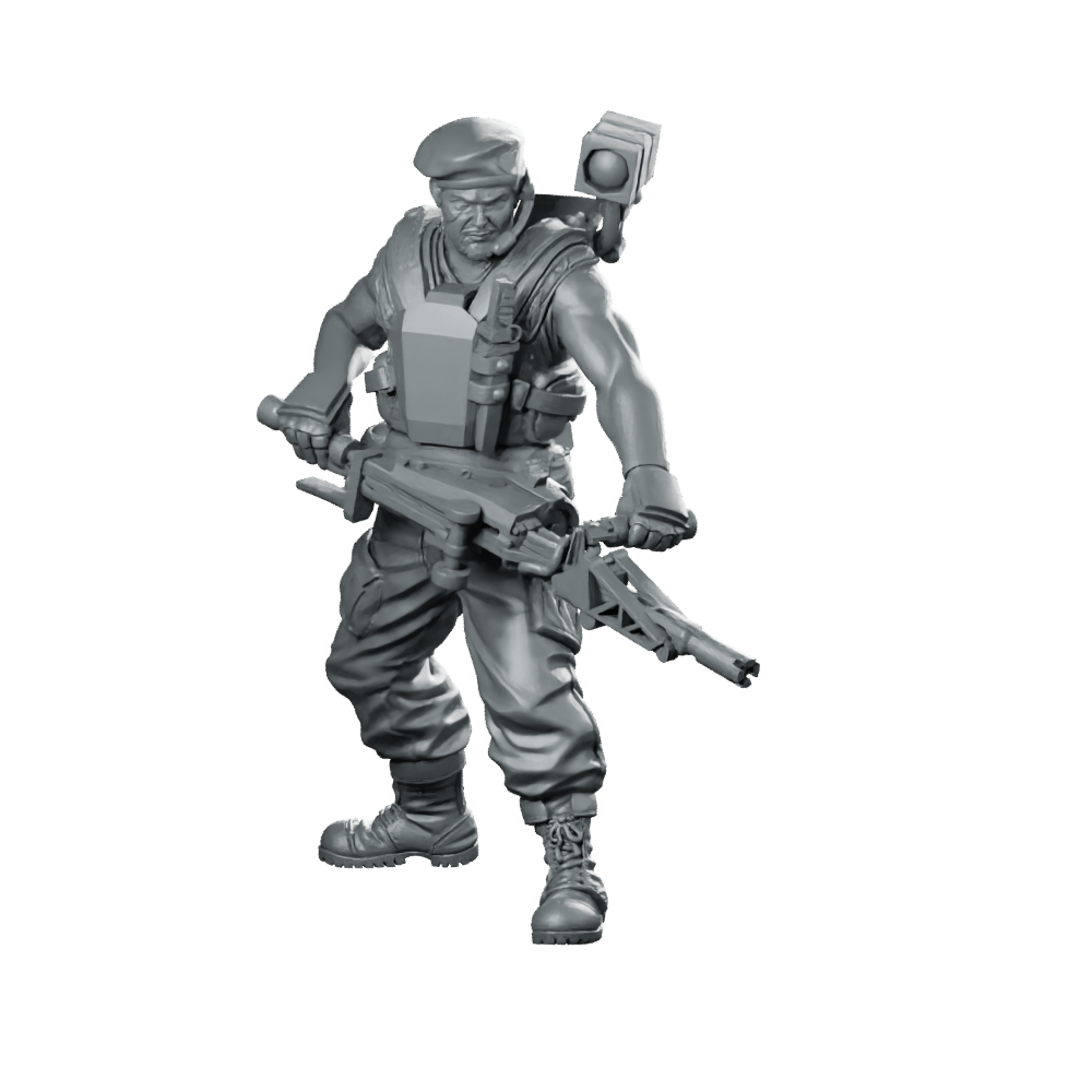 Human Colonial Marine Pfc Draydon Commando Gunner - Papsikels Miniatures - We Print Miniatures