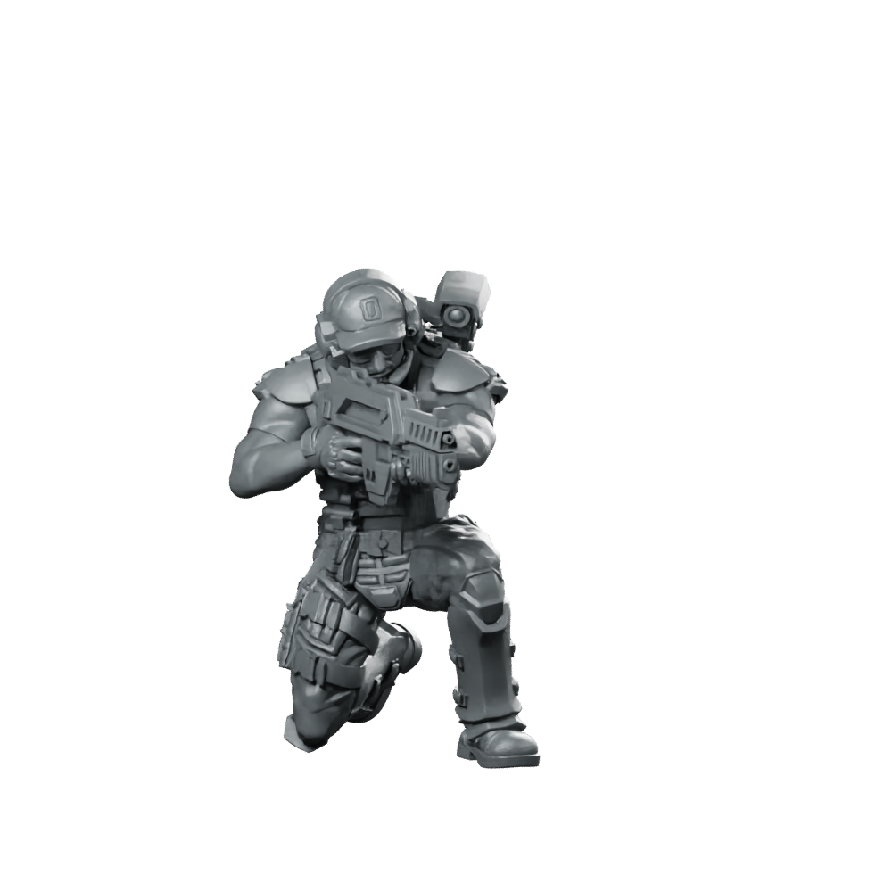 Pvt Chris Lo Miniature Sci-Fi Machine Gunner Soldier Miniature 360 Spin 01