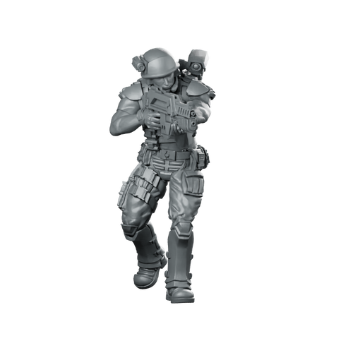 Pvt Dave Olsen Miniature Sci-Fi Combat Cameraman Miniature 360 Spin 01