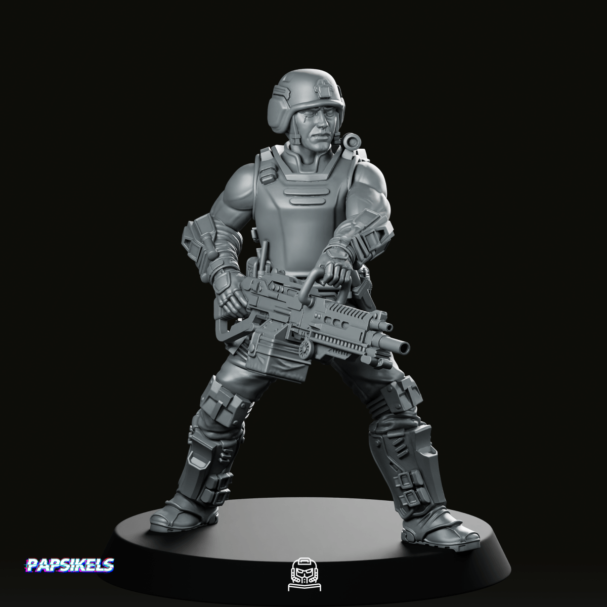 Human Colonial Marine Pvt Karl Hancock Miniature - Papsikels Miniatures - We Print Miniatures