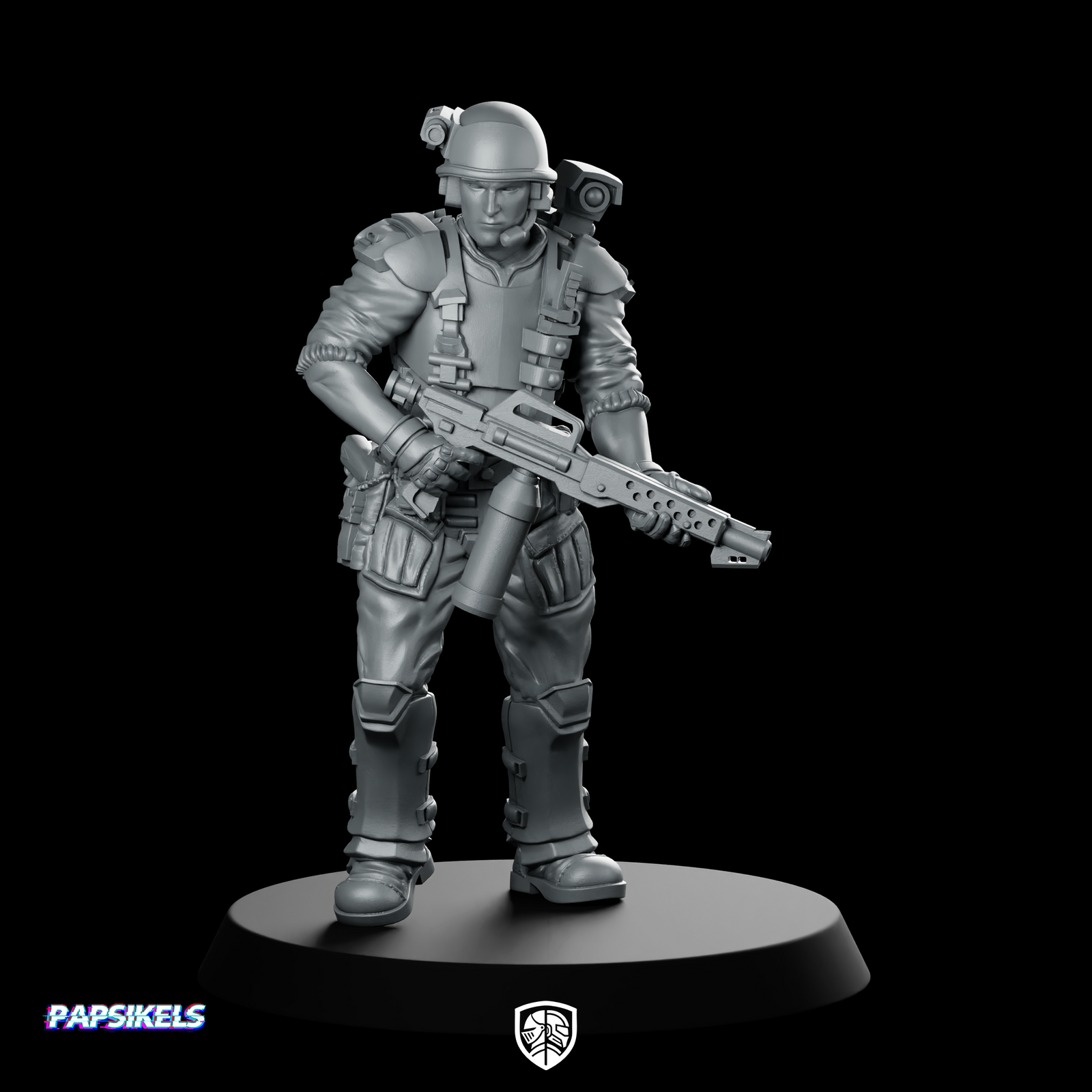 Human Colonial Marine Pvt Lance Lyles Miniature Armed