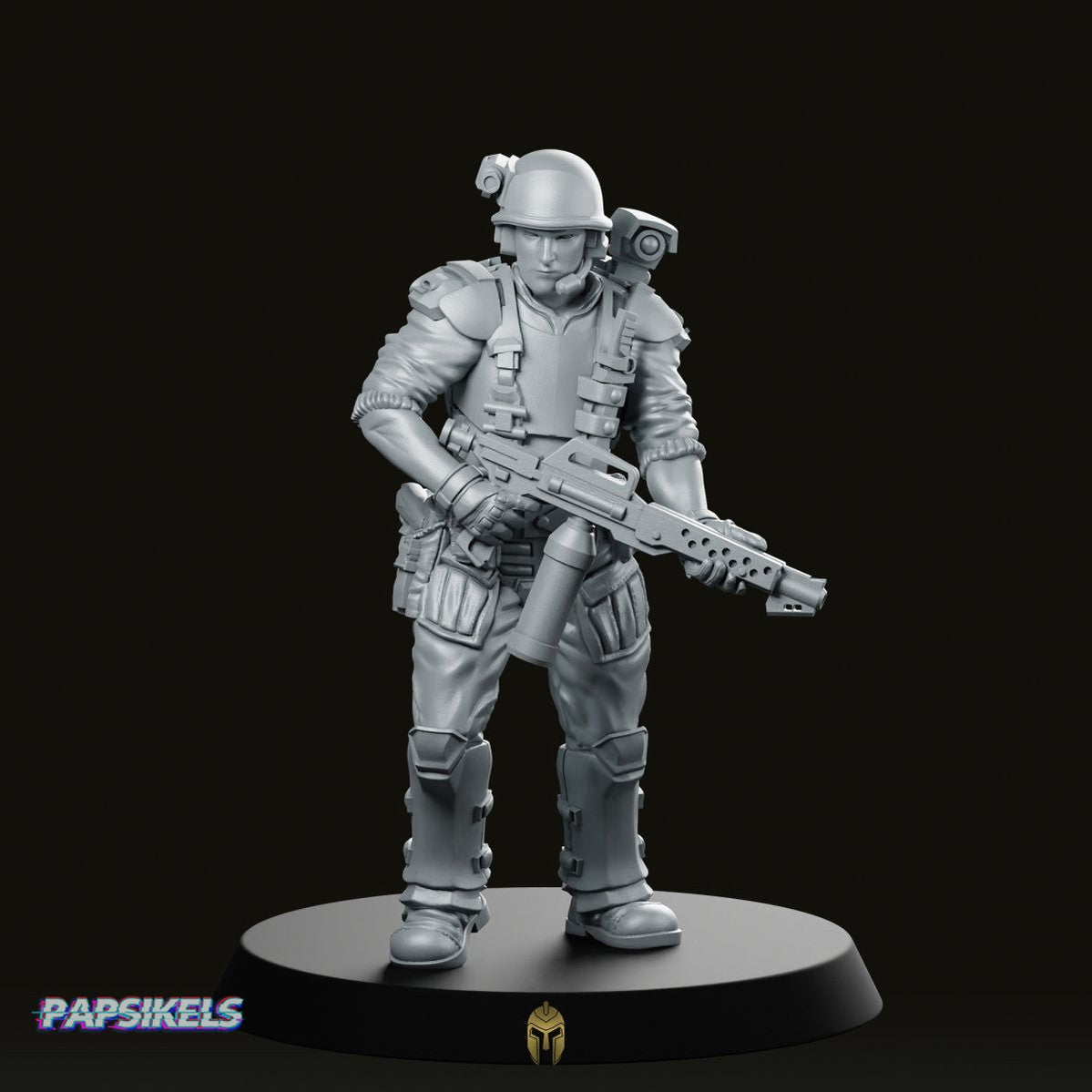 Human Colonial Marine Pvt Lance Lyles Miniature - Papsikels Miniatures - We Print Miniatures