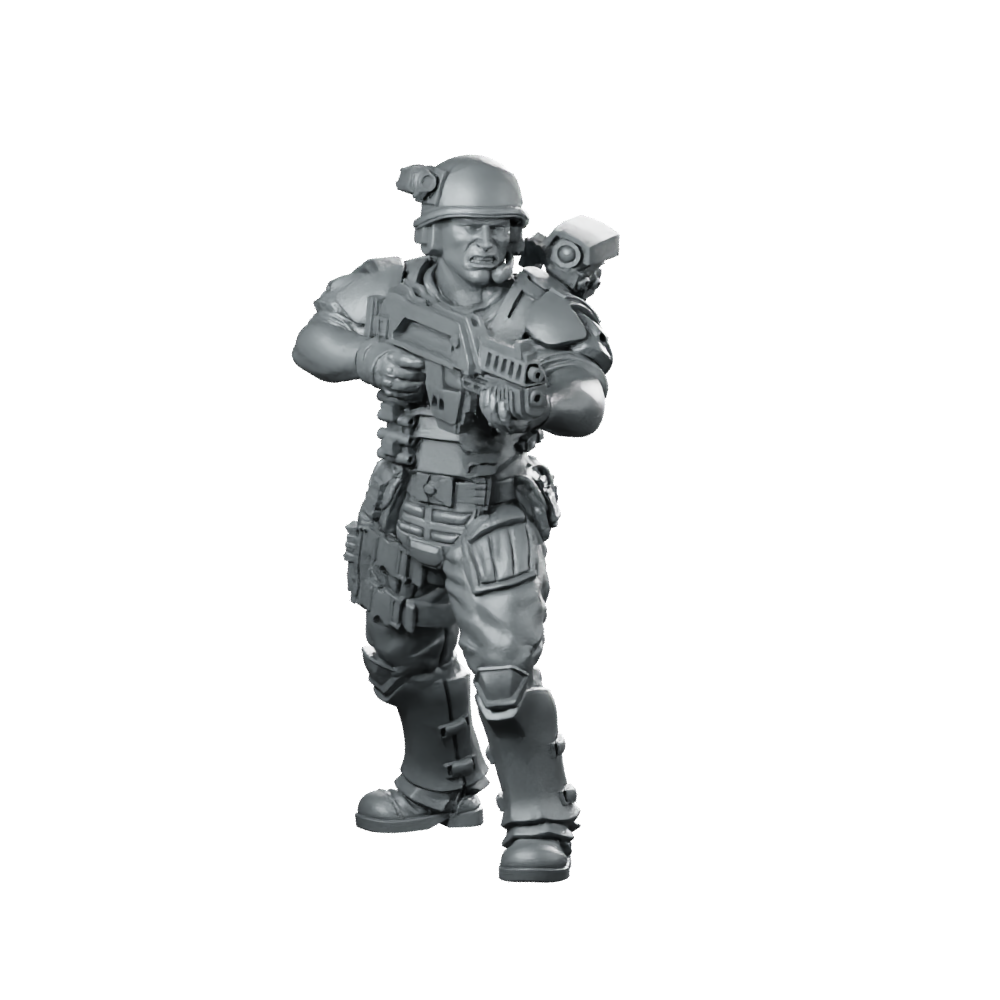 Soldier Matthew Greenscout Miniature Sci-Fi Stealth Infiltrator Miniature 360 Spin 01
