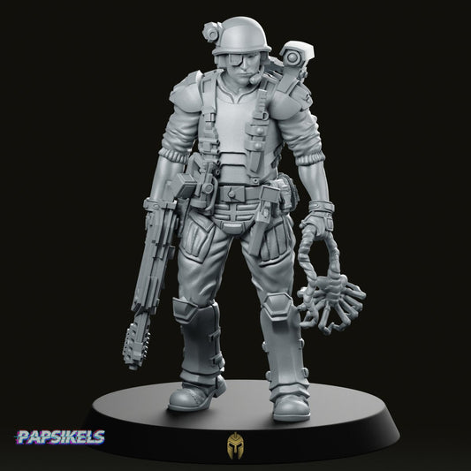 Human Colonial Marine Pvt Michael Brown Miniature - Papsikels Miniatures - We Print Miniatures