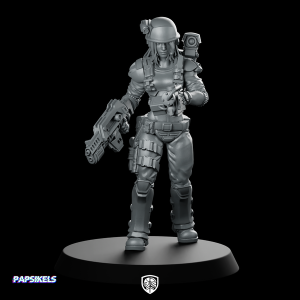 Human Colonial Marine Rika Miniature Sci-Fi Soldier Trooper